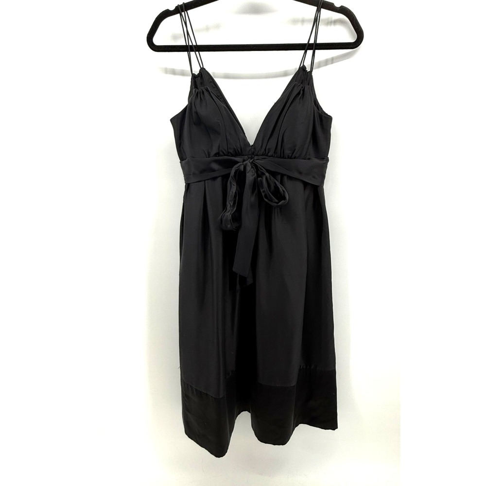 Vintage bebe Womens Y2K Silk Whimsigoth Babydoll Midi Dress Formal Size S Black‎